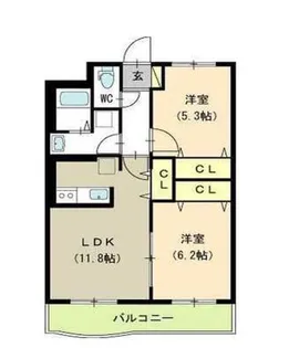 ヴェルジュ新飯田【1階】の間取り