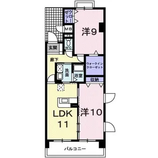 プラティーク谷上【5階】の間取り