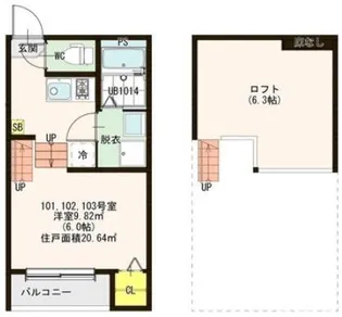 ハーモニーテラスS【1階】の間取り