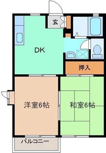 ニュークレスト B【2階】の間取り