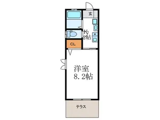 オアシスオ-タム【1階】の間取り