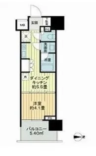 ライオンズ東京三ノ輪ミレス【2階】の間取り