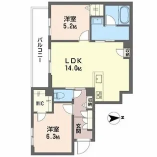 スプレンドーレ新金岡【2階】の間取り