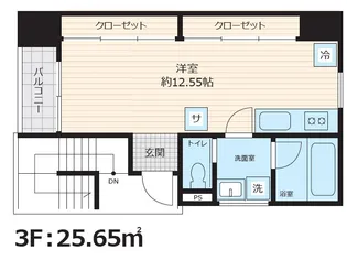 SCENE.Meguro Sauna Residence【3階】の間取り