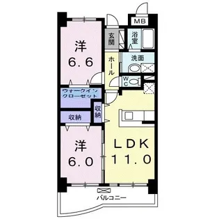 パーシモン【3階】の間取り