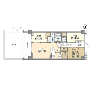 アネシア練馬中村南【1階】の間取り