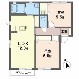 アイリスタウンA【2階】の間取り