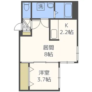 フェリーチェ新札幌【4階】の間取り
