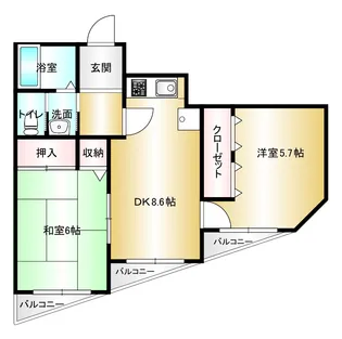 ルナ細井【2階】の間取り