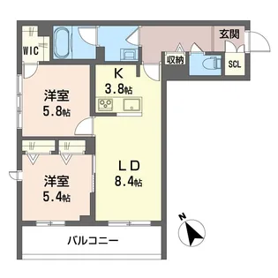 パセオ シャルマン【2階】の間取り