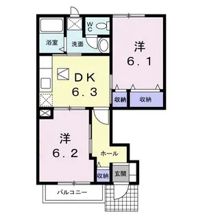 ファミール・鶴市 A【1階】の間取り