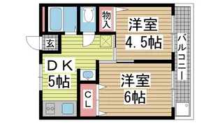 シティハイツ二宮【2階】の間取り