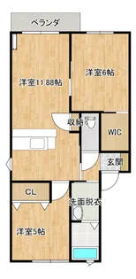 グリーンハイツC【2階】の間取り