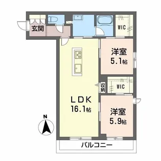 グランフィール【2階】の間取り