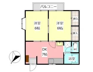 シティコーポ花園【1階】の間取り