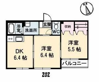 ラ・パルテール中畝【2階】の間取り
