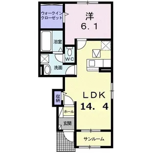 ニューパディー【1階】の間取り