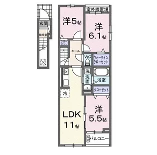 フランシーズコート行田【2階】の間取り