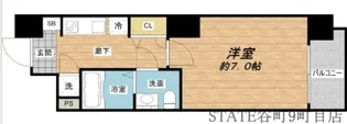 アドバンス上町台ラシュレ【5階】の間取り