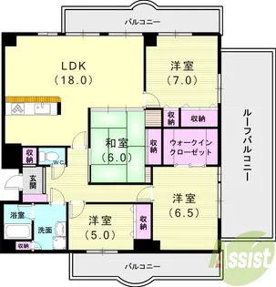 ライオンズマンション須磨妙法寺【7階】の間取り