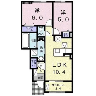 ゾンネンブルーメ【1階】の間取り