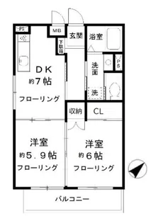 ファインクレスト八千代台【1階】の間取り