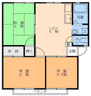 TUTUMIサンハイツ【2階】の間取り