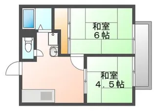 パナハイツ魚橋 E【2階】の間取り