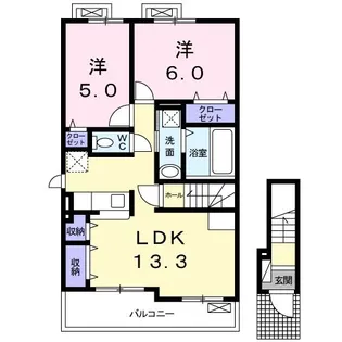アルテアA【2階】の間取り