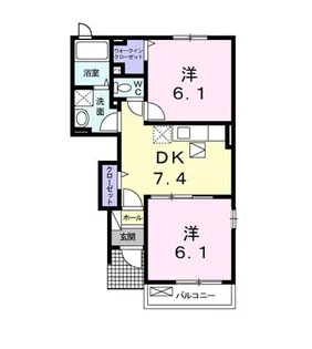 エアリーガーデンII【1階】の間取り