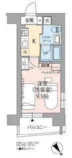 ミュージションウィズ江古田【9階】の間取り