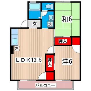 セジュールフジサクA【2階】の間取り