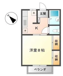 リバーサイド2 B棟 206号【2階】の間取り