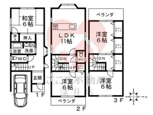 大阪府堺市北区金岡町【一戸建】の間取り