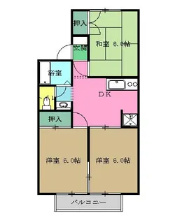 豊浦ハイツ【2階】の間取り