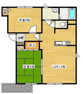 ●アルカディアA【1階】の間取り