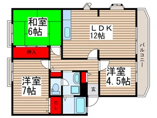 サンビレッジ船橋J【2階】の間取り