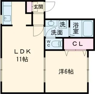 1LDKの間取り画像