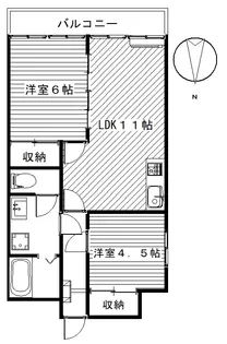 ハイツ荒川【4階】の間取り