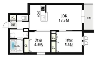 兵庫県西宮市中島町【マンション】の間取り