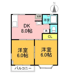 ベルカーサE【1階】の間取り