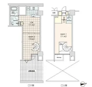 カスタリア芝公園【1階】の間取り