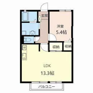 ハイツ華の元B【2階】の間取り