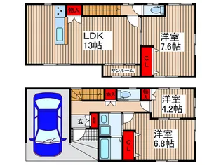 埼玉県さいたま市浦和区本太2【一戸建】の間取り