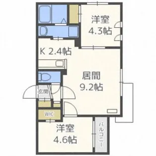 メニーズコート豊平公園【3階】の間取り