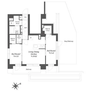 ブランシエスタ品川大井町パークエッジ【7階】の間取り