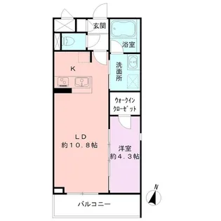 1LDKの間取り画像