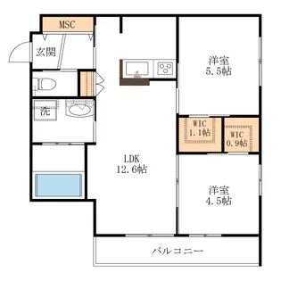 Grace court東棟【2階】の間取り