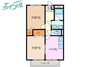カトレア七番館【2階】の間取り
