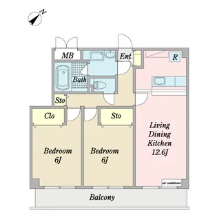 スリー・ティー【3階】の間取り